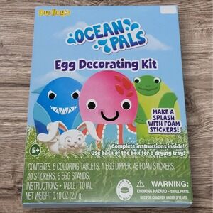 Ocean Pals Easter Egg Decorating Kit Coloring Tablets Stickers Egg Dipper Kids